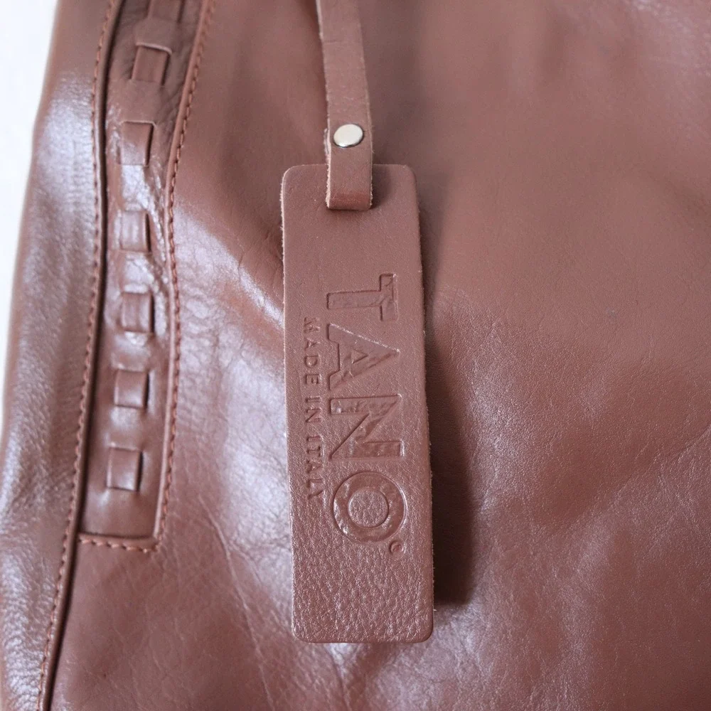 Tano Genuine Italian‎ Leather Brown Hobo Shoulder Bag Italy Made Chocolate NWOT
